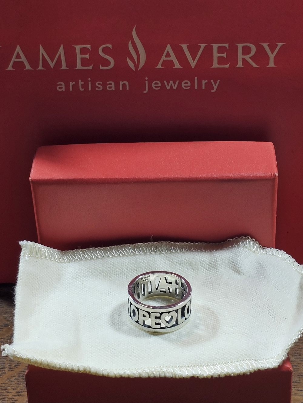 James Avery Sterling Faith Hope Love Ring